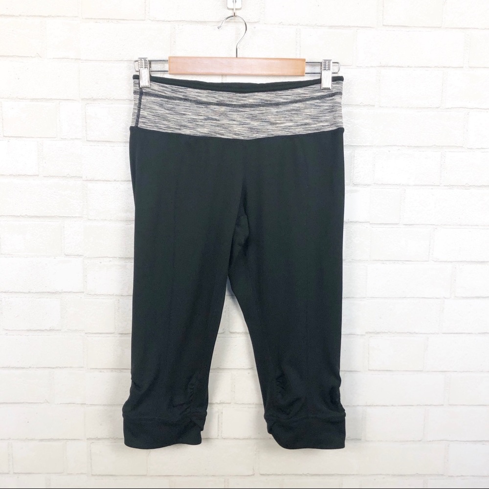 Prana Black Cropped Cinched Hem Women's Yoga/active Leggings